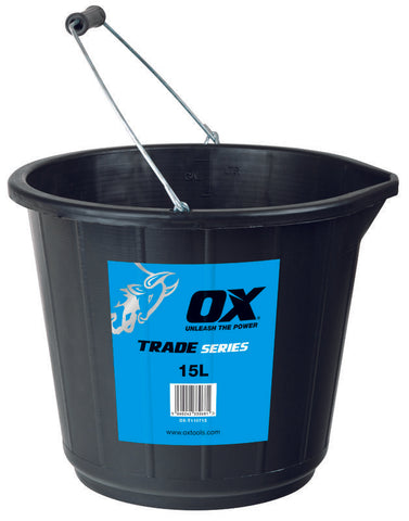 OX Trade Black Bucket - 15litres / 3 gallons